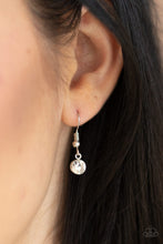 Load image into Gallery viewer, Paparazzi A Diamond a Day - Orange - Cat&#39;s Eye Moonstone - Dipped in Rhinestones - Silver Hoops Necklace &amp; Earrings - $5 Jewelry with Ashley Swint