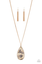 Load image into Gallery viewer, Paparazzi Artificial Animal - Gold - Metallic Scale Print - Leather Gold Teardrop - Necklace &amp; Earrings - $5 Jewelry with Ashley Swint