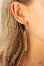 Load image into Gallery viewer, Paparazzi Artificial Animal - Gold - Metallic Scale Print - Leather Gold Teardrop - Necklace &amp; Earrings - $5 Jewelry with Ashley Swint