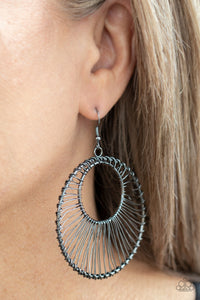 PRE-ORDER - Paparazzi Artisan Applique - Black Gunmetal - Earrings - $5 Jewelry with Ashley Swint