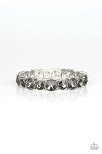 Paparazzi Born To Bedazzle - Silver - Smoky Rhinestones - Stretchy Band Bracelet - $5 Jewelry with Ashley Swint