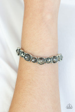 Paparazzi Born To Bedazzle - Silver - Smoky Rhinestones - Stretchy Band Bracelet - $5 Jewelry with Ashley Swint