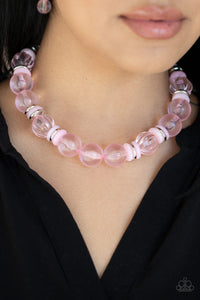 Paparazzi Bubbly Beauty - PINK - Acrylic Necklace & Earrings - $5 Jewelry with Ashley Swint