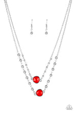 Load image into Gallery viewer, Paparazzi Colorfully Charming - Red - Faceted Teardrop - Necklace &amp; Earrings - $5 Jewelry with Ashley Swint