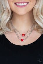 Load image into Gallery viewer, Paparazzi Colorfully Charming - Red - Faceted Teardrop - Necklace &amp; Earrings - $5 Jewelry with Ashley Swint