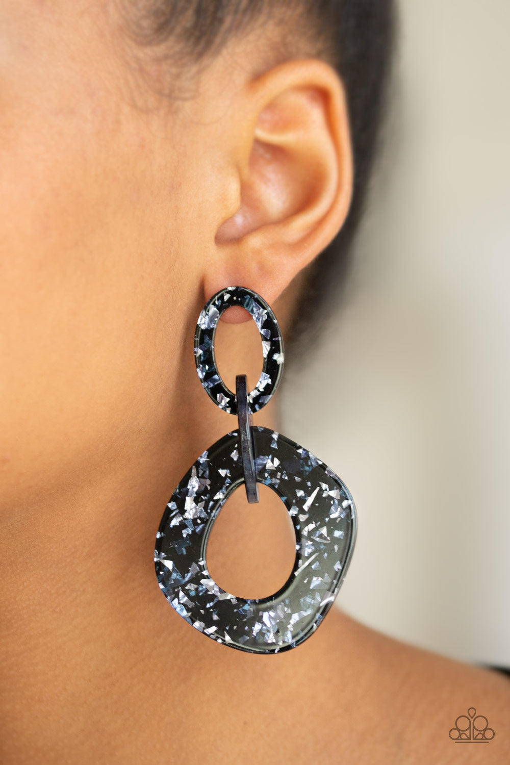 Paparazzi Confetti Congo - Blue Glittering Acrylic Earrings - $5 Jewelry with Ashley Swint