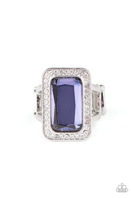 Paparazzi Crown Jewel Jubilee - Purple - White Rhinestones - Ring - $5 Jewelry with Ashley Swint