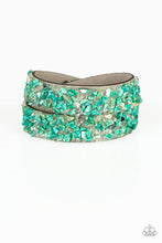 Load image into Gallery viewer, Paparazzi CRUSH To Conclusions - Green - Double Wrap / Snap Bracelet - $5 Jewelry With Ashley Swint