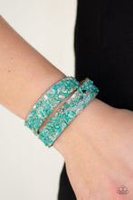 Load image into Gallery viewer, Paparazzi CRUSH To Conclusions - Green - Double Wrap / Snap Bracelet - $5 Jewelry With Ashley Swint