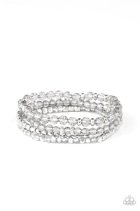 Paparazzi Crystal Crush - Silver - Stretchy Band - Set of 3 Bracelets - $5 Jewelry with Ashley Swint