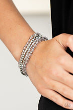 Load image into Gallery viewer, Paparazzi Crystal Crush - Silver - Stretchy Band - Set of 3 Bracelets - $5 Jewelry with Ashley Swint