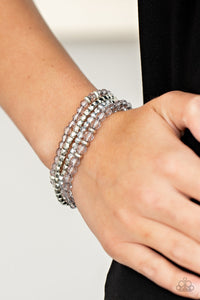 Paparazzi Crystal Crush - Silver - Stretchy Band - Set of 3 Bracelets - $5 Jewelry with Ashley Swint
