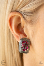 Load image into Gallery viewer, Paparazzi Darling Dazzle - Pink - Rhinestones - Silver Clip On - Earrings - $5 Jewelry with Ashley Swint