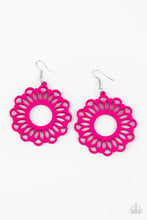 Load image into Gallery viewer, Paparazzi Dominican Daisy - Pink - Airy Wooden - Earrings - $5 Jewelry with Ashley Swint