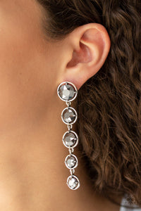 Paparazzi Drippin In Starlight - Silver - Faceted Hematite Gems - Post Earrings - $5 Jewelry with Ashley Swint