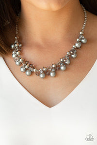 Paparazzi Duchess Royale - Silver Pearls - Necklace & Earrings - $5 Jewelry with Ashley Swint