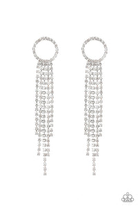 Paparazzi Endless Sheen - White - Rhinestones - Silver Post Earrings - $5 Jewelry with Ashley Swint