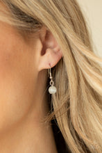 Load image into Gallery viewer, Paparazzi Ethereal Experience - WHITE - Cat&#39;s Eye Moonstone - Silver Chain Necklace &amp; Earrings - $5 Jewelry with Ashley Swint