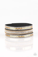 Load image into Gallery viewer, Paparazzi Fashion Fanatic - Gold - Rhinestones Wrap Snap Bracelet - $5 Jewelry With Ashley Swint