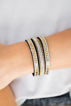 Load image into Gallery viewer, Paparazzi Fashion Fanatic - Gold - Rhinestones Wrap Snap Bracelet - $5 Jewelry With Ashley Swint