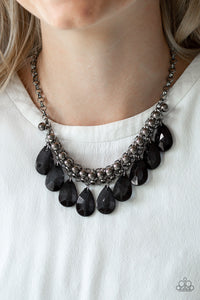 Paparazzi Fashionista Flair - Black - Gunmetal Beads - Necklace & Earrings - $5 Jewelry with Ashley Swint