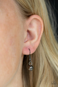 Paparazzi Fashionista Flair - Black - Gunmetal Beads - Necklace & Earrings - $5 Jewelry with Ashley Swint