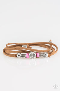Paparazzi Find Your Way - Pink - and Silver Beads - Wanderlust Friendship Bracelet - $5 Jewelry with Ashley Swint