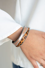Load image into Gallery viewer, Paparazzi Flirtatiously Feline - Brown - Leather and Cheetah Print - White Rhinestones - Bracelet - Life of the Party Exclusive October 2019 - $5 Jewelry with Ashley Swint