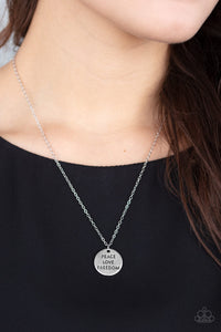 Paparazzi Freedom Isnt Free - Silver - "Peace" "Love" and "Freedom" Necklace & Earrings - $5 Jewelry with Ashley Swint