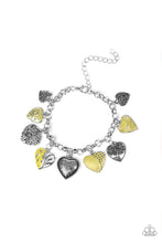 Load image into Gallery viewer, Paparazzi Garden Hearts - Yellow - Silver Hearts, Tree of Life Charms - Adjustable Bracelet - $5 Jewelry With Ashley Swint