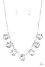Load image into Gallery viewer, Paparazzi GLOW-Getter Glamour - White - Necklace &amp; Earrings - $5 Jewelry with Ashley Swint