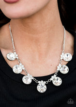 Load image into Gallery viewer, Paparazzi GLOW-Getter Glamour - White - Necklace &amp; Earrings - $5 Jewelry with Ashley Swint