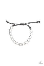 Load image into Gallery viewer, Paparazzi Goalpost - Silver Thick Chain - Black Cording Sliding Knot - Men's Bracelet - $5 Jewelry With Ashley Swint