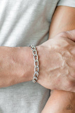 Load image into Gallery viewer, Paparazzi Goalpost - Silver Thick Chain - Black Cording Sliding Knot - Men's Bracelet - $5 Jewelry With Ashley Swint
