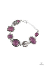 Load image into Gallery viewer, Paparazzi Gorgeously Groundskeeper - Purple - Magenta Stone - Silver Adjustable Bracelet - $5 Jewelry with Ashley Swint