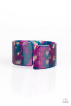 Load image into Gallery viewer, Paparazzi Groovy Vibes - Multi - Blue &amp; Purple Iridescent Acrylic Cuff Bracelet - $5 Jewelry with Ashley Swint