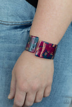 Load image into Gallery viewer, Paparazzi Groovy Vibes - Multi - Blue &amp; Purple Iridescent Acrylic Cuff Bracelet - $5 Jewelry with Ashley Swint
