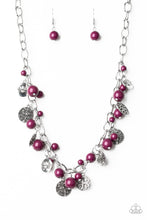 Load image into Gallery viewer, Paparazzi Guru Garden - Purple Plum Beads - Bold Silver Chains Necklace and matching Earrings - $5 Jewelry With Ashley Swint