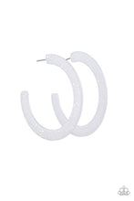 Load image into Gallery viewer, Paparazzi HAUTE Tamale - White - Acrylic Hoop Earrings - $5 Jewelry with Ashley Swint