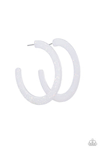 Paparazzi HAUTE Tamale - White - Acrylic Hoop Earrings - $5 Jewelry with Ashley Swint