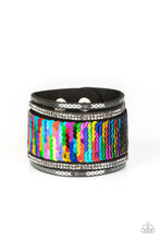 Load image into Gallery viewer, Paparazzi Heads Or MERMAID Tails - Multi / Silver Rhinestones - Sequin Wrap / Snap Bracelet - $5 Jewelry With Ashley Swint