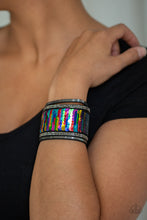 Load image into Gallery viewer, Paparazzi Heads Or MERMAID Tails - Multi / Silver Rhinestones - Sequin Wrap / Snap Bracelet - $5 Jewelry With Ashley Swint