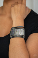 Load image into Gallery viewer, Paparazzi Heads Or MERMAID Tails - Multi / Silver Rhinestones - Sequin Wrap / Snap Bracelet - $5 Jewelry With Ashley Swint