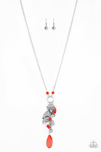 Paparazzi Hearts Content - Red - Heart Shaped Frame, "Always" Charm - Silver Necklace & Earrings - $5 Jewelry With Ashley Swint