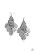 Load image into Gallery viewer, Paparazzi Hibiscus Harmony - Silver - Embossed Tropical Floral Pattern - Earrings - $5 Jewelry with Ashley Swint