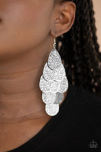 Load image into Gallery viewer, Paparazzi Hibiscus Harmony - Silver - Embossed Tropical Floral Pattern - Earrings - $5 Jewelry with Ashley Swint