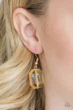 Load image into Gallery viewer, Paparazzi Ice Bank - Gold Emerald Cut - Acrylic Necklace &amp; Earrings - $5 Jewelry With Ashley Swint