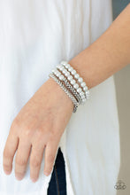 Load image into Gallery viewer, Paparazzi Industrial Incognito - Silver - Set of 4 - Stretchy Band Bracelets - $5 Jewelry With Ashley Swint