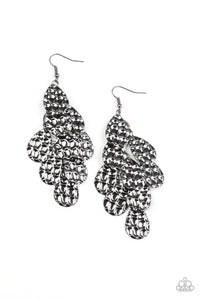 Paparazzi Instant Incandescence - Black - Honeycomb Patterns - Teardrop Earrings - $5 Jewelry with Ashley Swint
