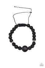 Load image into Gallery viewer, Paparazzi Intention - Black - Silver Beads - Lava Rock - Sliding Knot Bracelet - $5 Jewelry with Ashley Swint